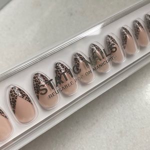 NEW Static Nails press on nails — Cheetah French in almond